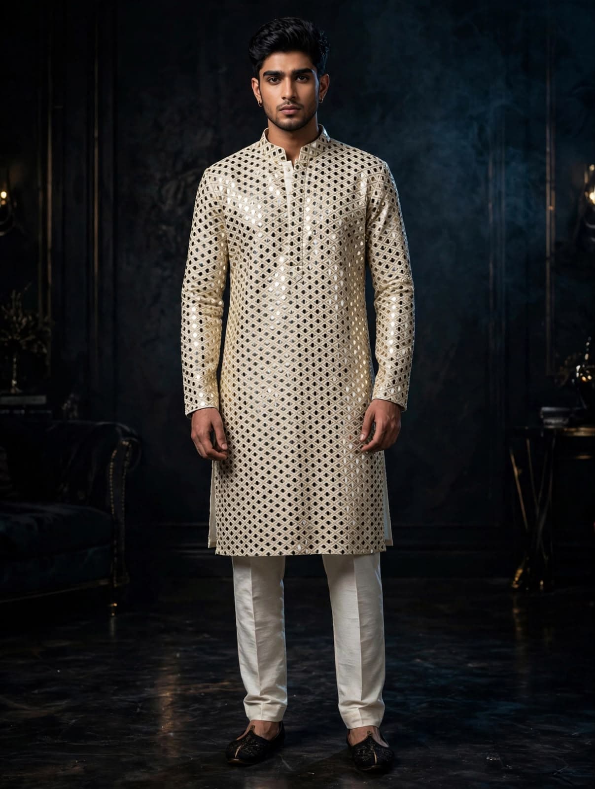 Ivory Mukaish Kurta