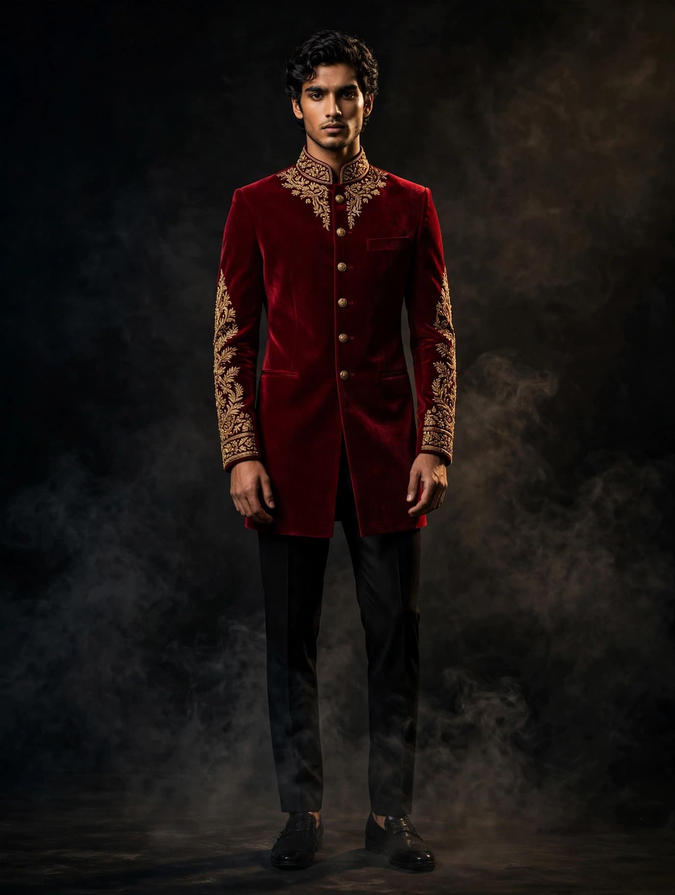 Merlot Velvet Bandhgala